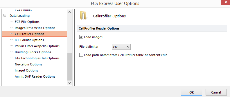 Figure 20.57  Cell Profiler Data Loading Options