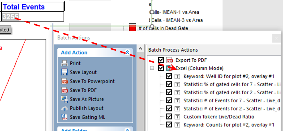 Figure T30.72  Drag and Drop to Add Token to Excel (Column Mode) Batch Action