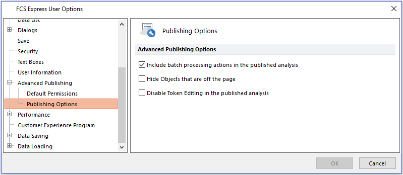 Figure 20.51  Advanced Publishing Options