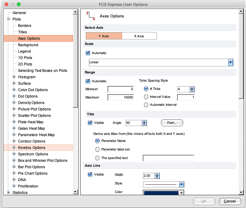 Figure 20.8  Edit Preferences - Axis Options