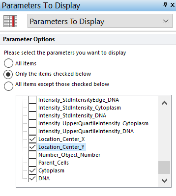 Figure T30.30   Selecting Parameters to Display in Data Grid