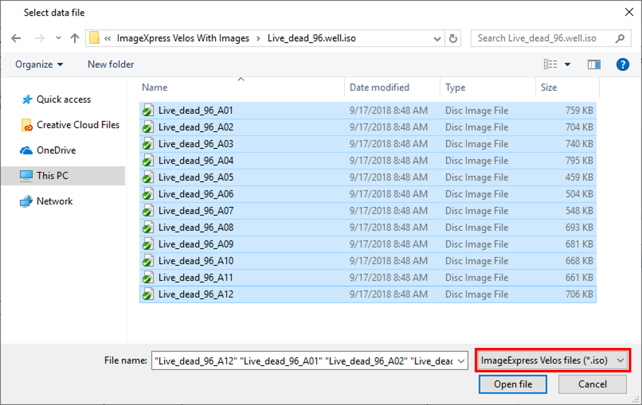 Figure T30.53  Selecting the Data Files
