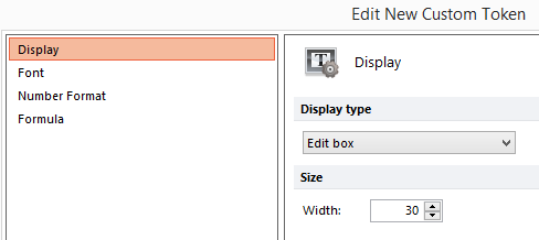 Figure 12.70 The custom token display type is set to edit box.