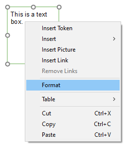 Figure T5.9  Selecting Format from the Pop-up Menu 