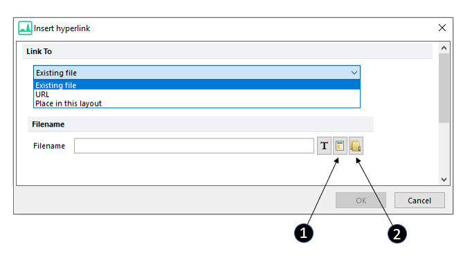 Figure 3.21  Insert hyperlink window when Existing file option is selected