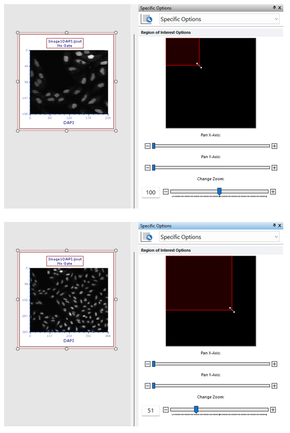 Figure T27.21b The picture plot (top) has been zoomed through the Specific Options dialog in order to display a larger part of the picture (bottom).