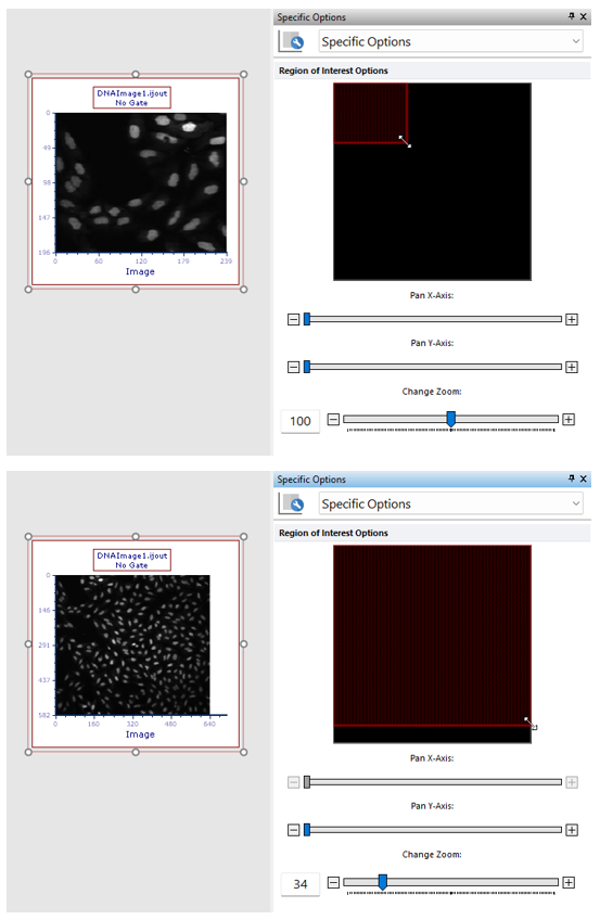 Figure T27.17b The picture plot (top) has been zoomed through the Specific Options dialog in order to display a larger part of the picture (bottom).