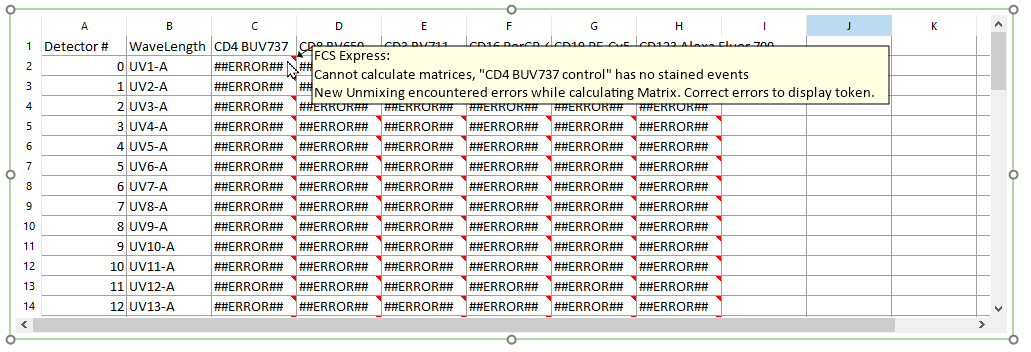 Figure 9.51  An example of Matrix Visualizer with errors.