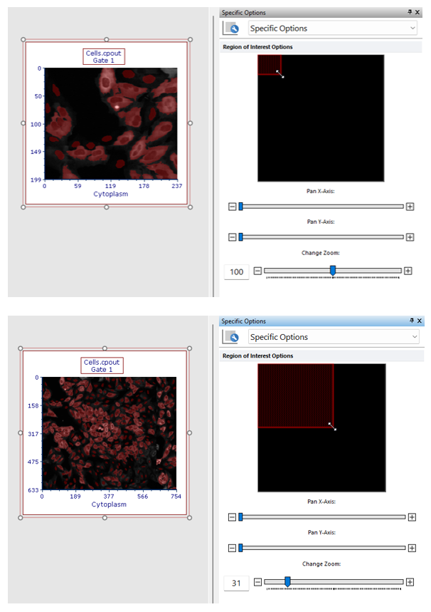 Figure T26.65b The picture plot (top) has been zoomed through the Specific Options dialog in order to display a larger part of the picture (bottom).