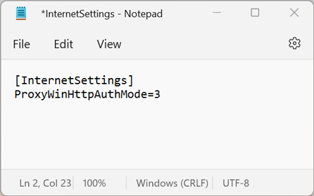ProxyWinHttpAuthMode=3
