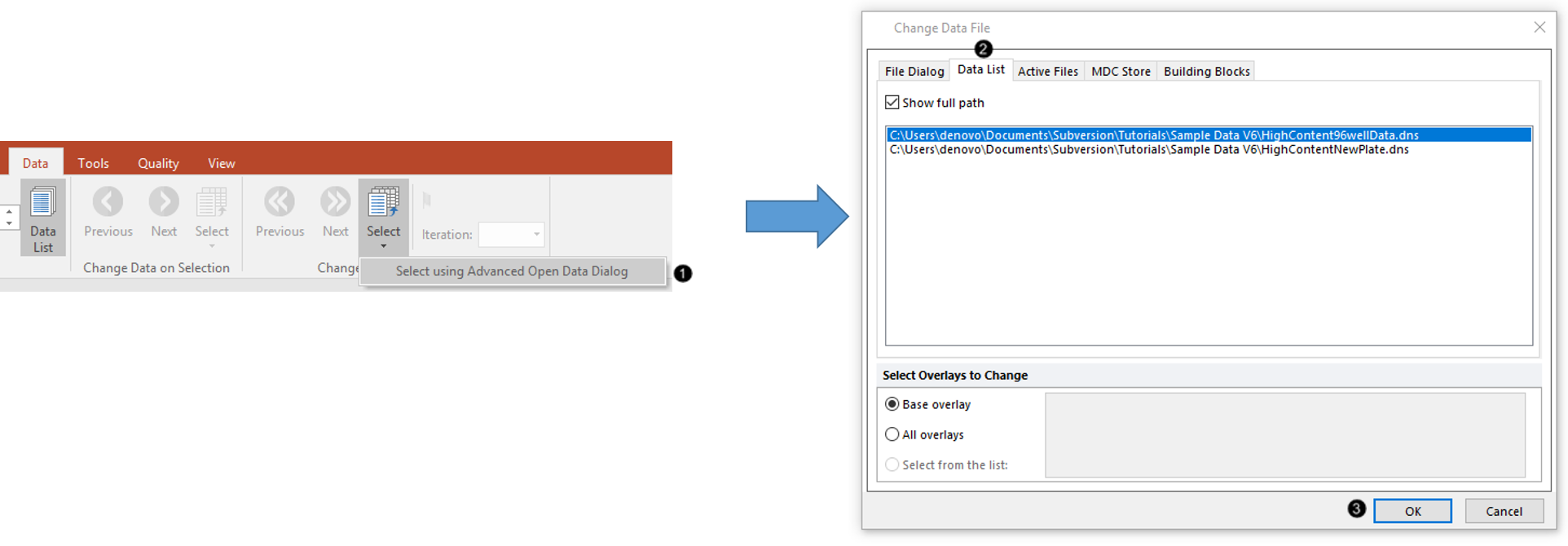 Figure T20.43  Selecting .dns File in the Advanced Open Data Dialog