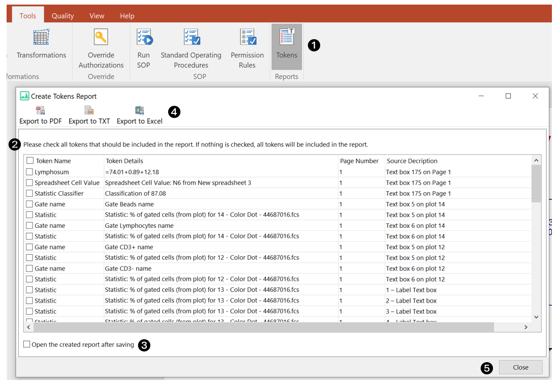 Figure 12.81 - Creating a Tokens Report