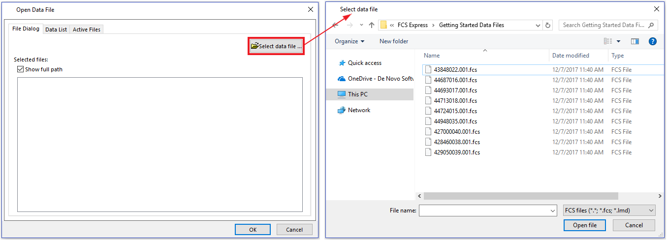 Figure 2039 - File tab to Select data file dialog