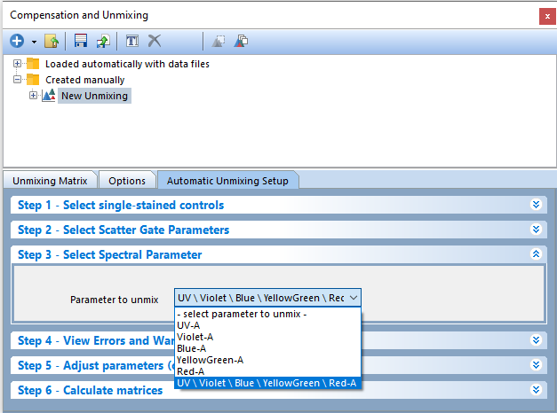 Figure T35.7  Step 3 - Select Spectral Parameter to Unmix.