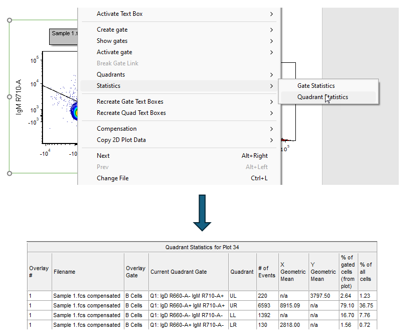 Figure T31.28   Adding a default quadrant statistics window to the layout