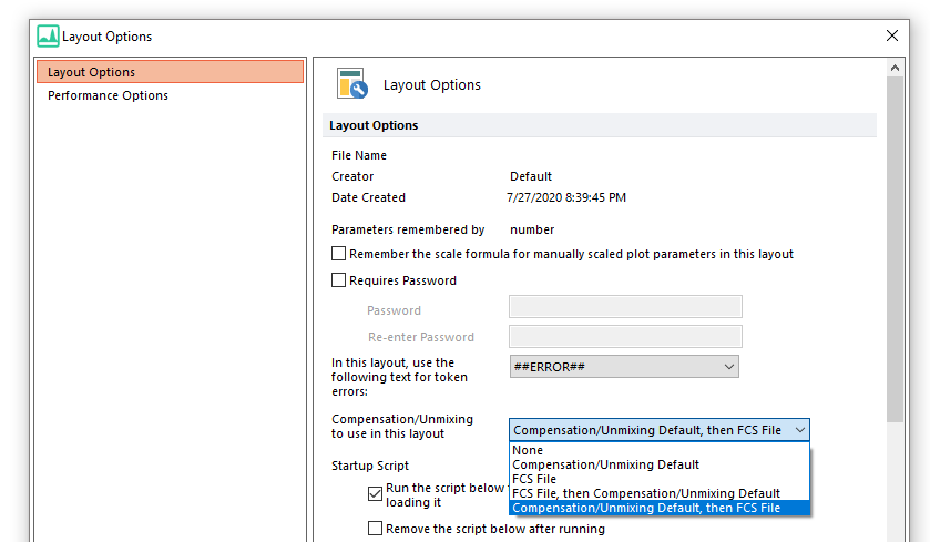 Figure 9.67. Layout Options - Changing the compensation default options (Default Compensation to Use).