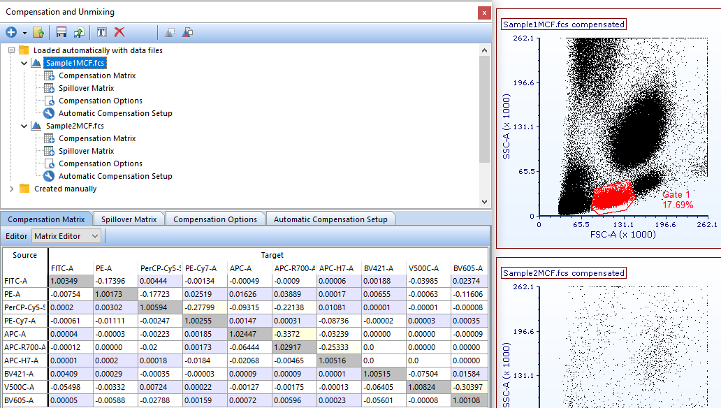 Figure 9.1  Compensations dialog showing compensations available in the layout.