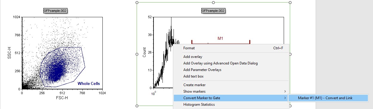 Figure T7.5  Converting the Marker M1 to a Gate