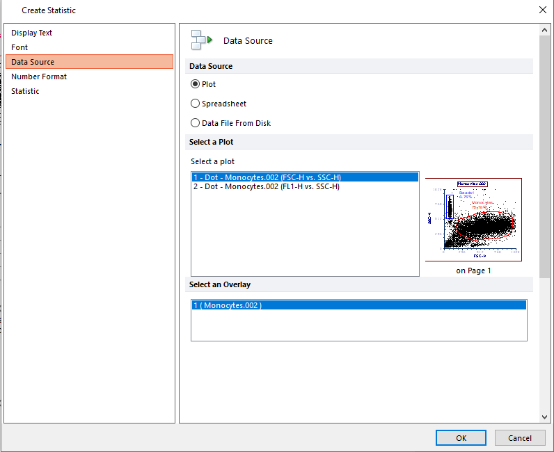 Figure T24.14  Create Statistic Dialog - Data Source Category