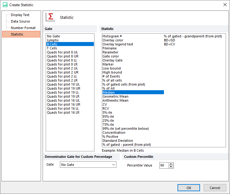 Figure 16.19  Creating Statistic Dialog - Selecting Statistic