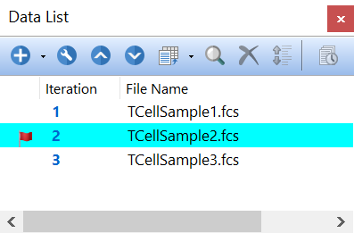 Figure 8.64 The Data List displaying Flagged Iterations