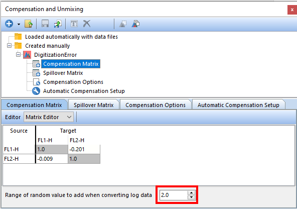 Figure T8.43  Updating value to 2.0 for Range of random value to add when converting log data field