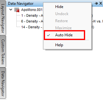 Figure T12.20  Disabling Auto Hide Using the Popup Menu