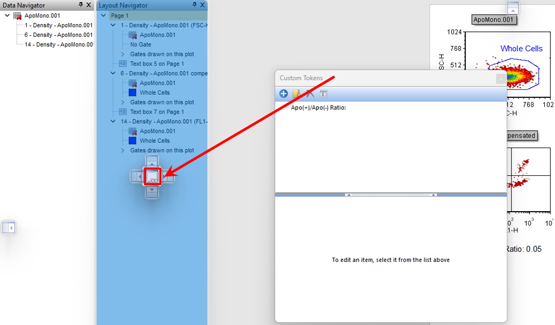 Figure T12.14  Docking Custom Tokens on top of the Layout Navigator