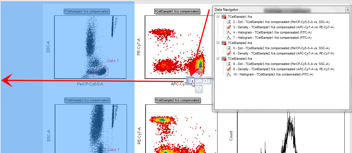 Figure T14.4  Docking the Data Navigator to the Left Side