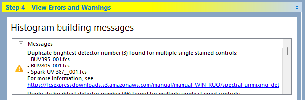 (Figure 9.52)  The following message will appear when multiple dyes share the same peak channel.
