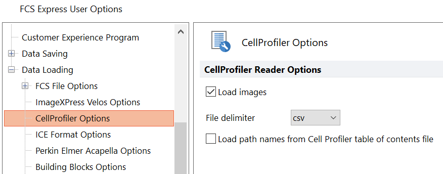 Figure T26.66  CellProfiler Data Loading Options