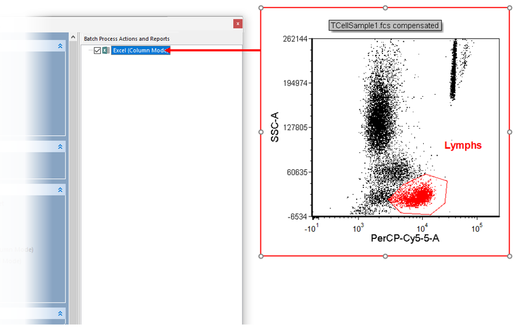 Figure T10.39  Dragging and dropping a plot to be data source when adding a token to the report