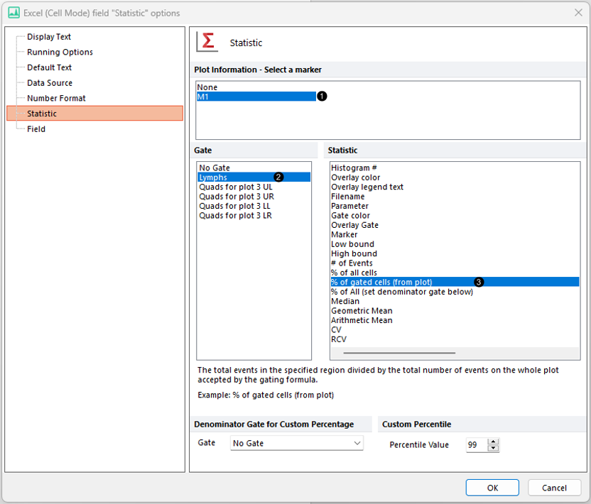 Figure T10.30  Selecting a Statistic to Export