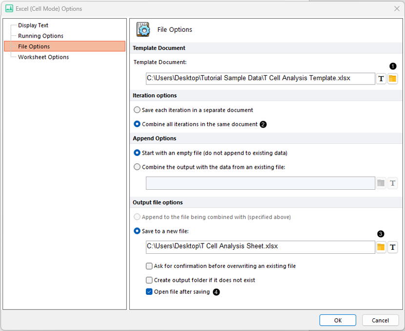 Figure T10.15  Excel (Cell Mode) Options Dialog