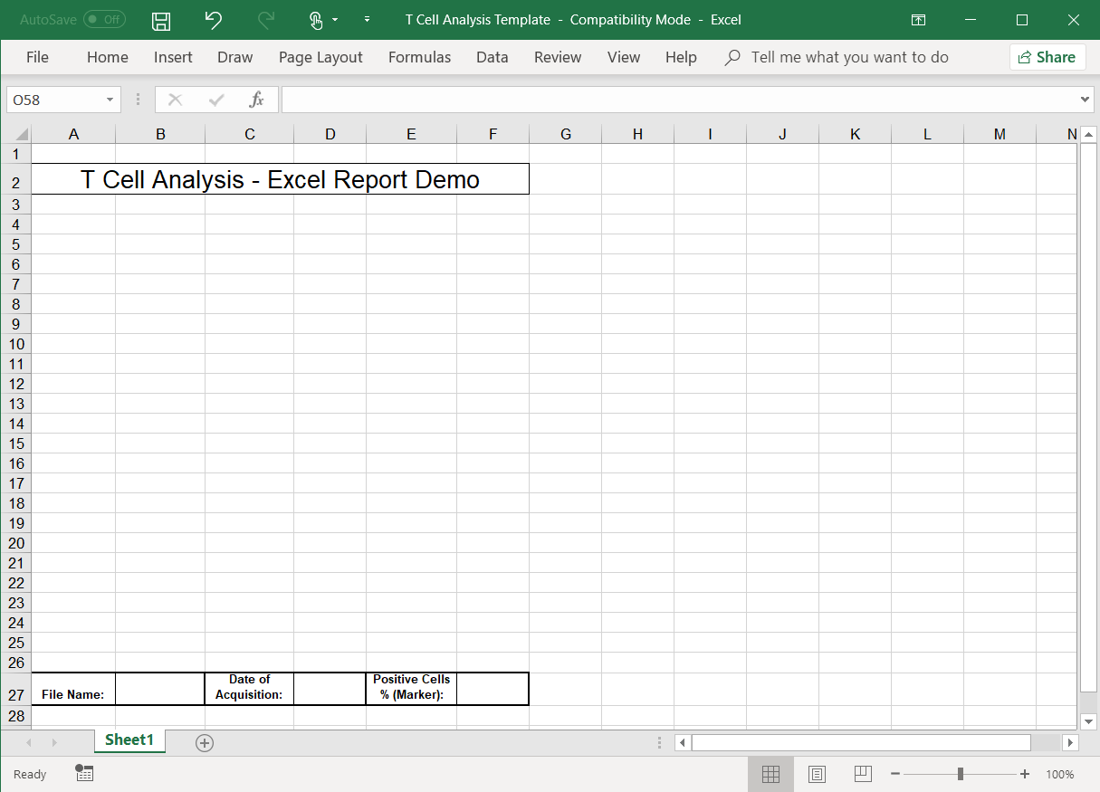 Figure T10.16  Cell Analysis Excel Template