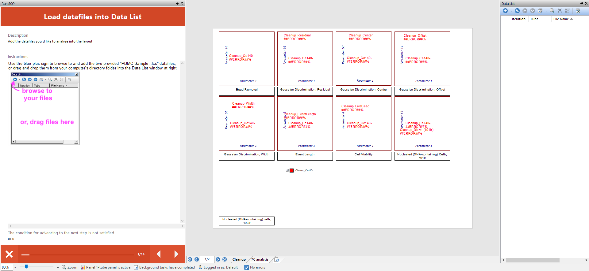 Figure 36.6  The Run SOP window has been docked to the right-side of the FCS Express User Interface