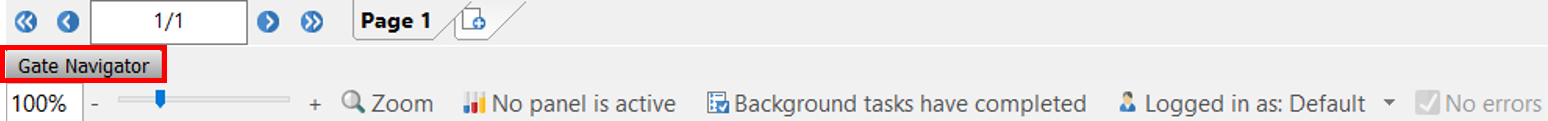 Figure T12.9  Gate Navigator Tab Displayed When Auto Hide Feature Enabled