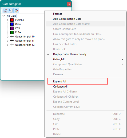 Figure T15.4  Gate Navigator Popup Menu