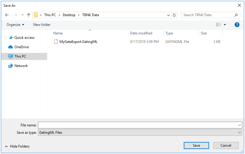 Figure 7.44. Select Export Location for GatingML.