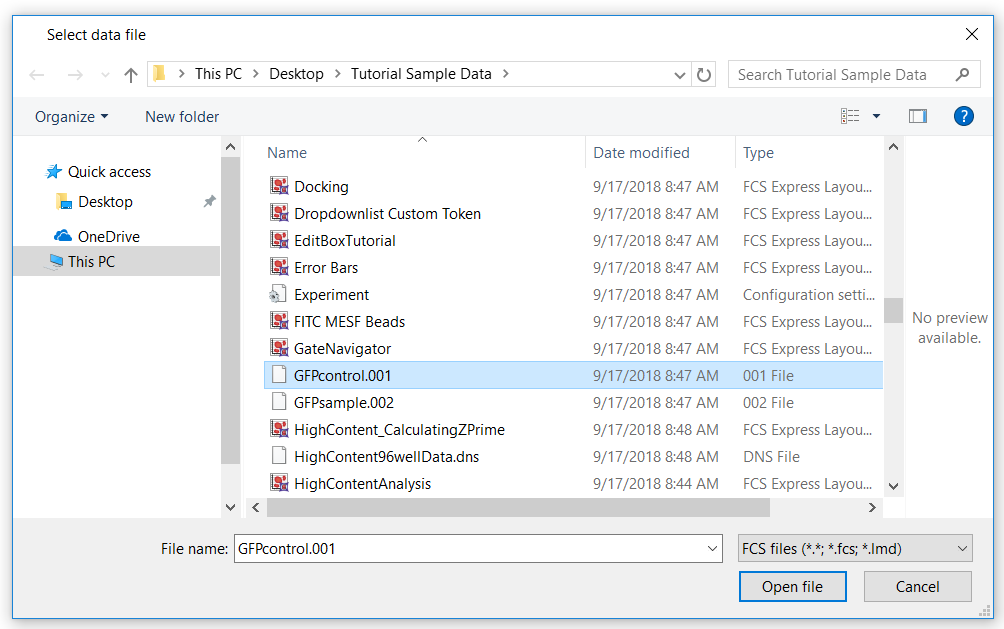 Figure 3.26 - Select a Data File Dialog