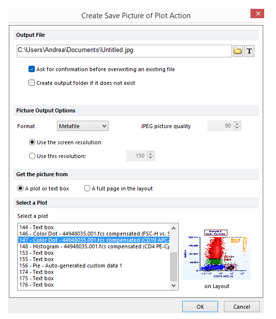 Figure 8.13  Create Save Picture of Plot Action Dialog