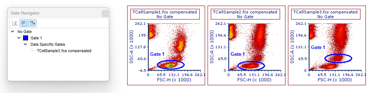 Figure 7.14- Example of Data Specific Gate where Gate 1 has been changed and made specific for File 3.