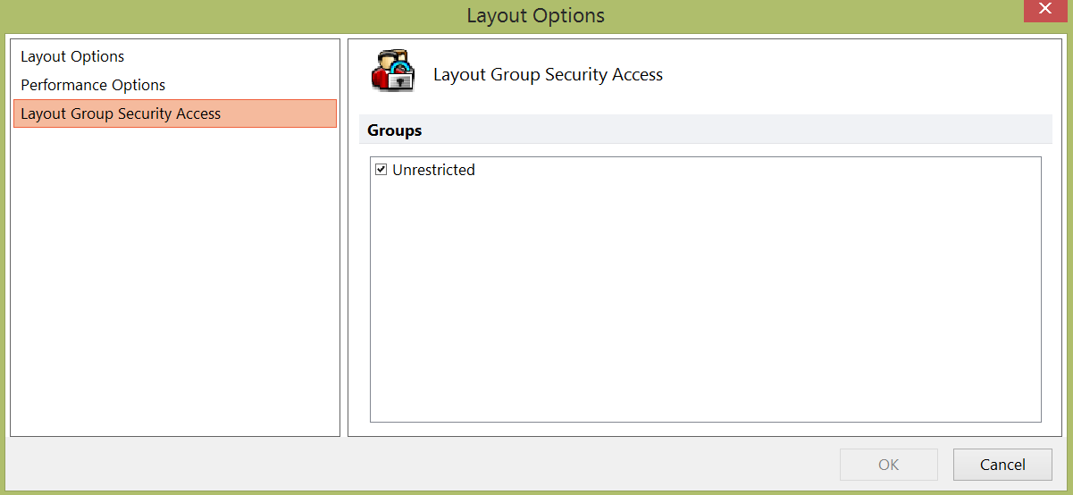 Figure 18.16  Assigning a Layout to a Security Group