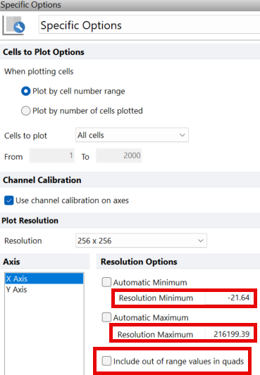 Figure 7.1 Specific Options category in FCS Express 7.18.0025
