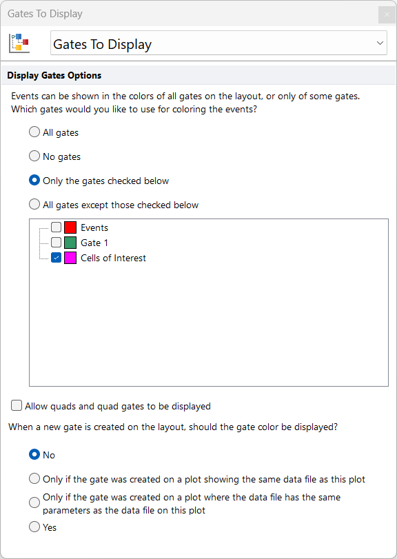 Figure 5.67  Picture Plot - Display Gates Options