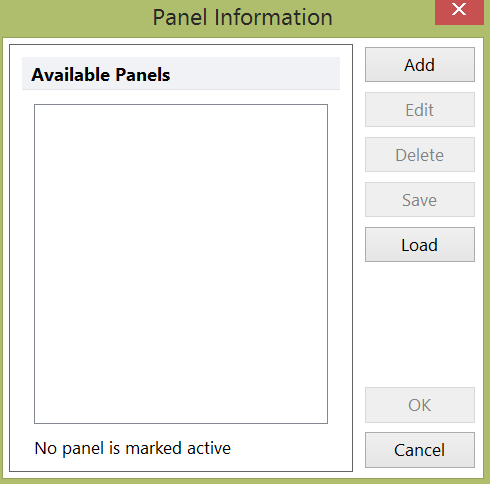 Figure 6.21  Panel Information Dialog