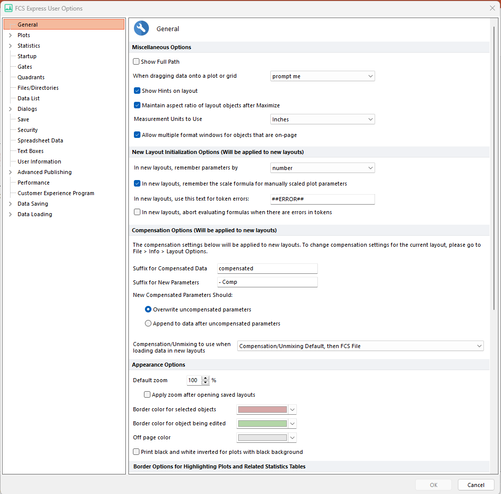 Figure 20.3  General options