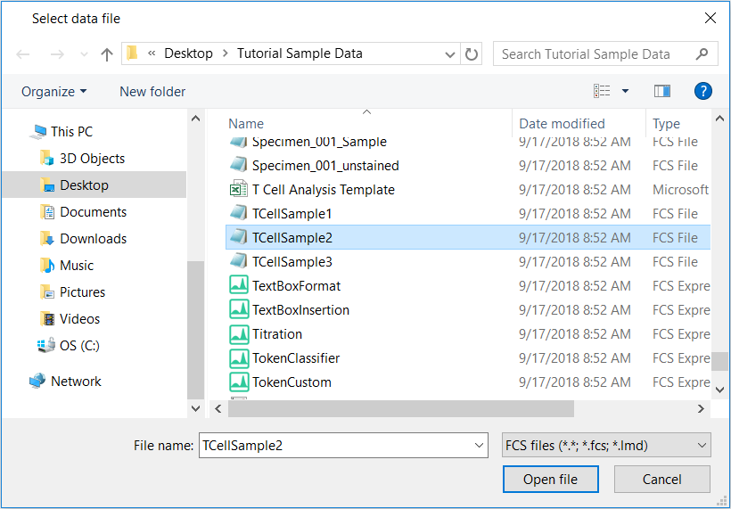 Figure T10.4  Select Data File Dialog