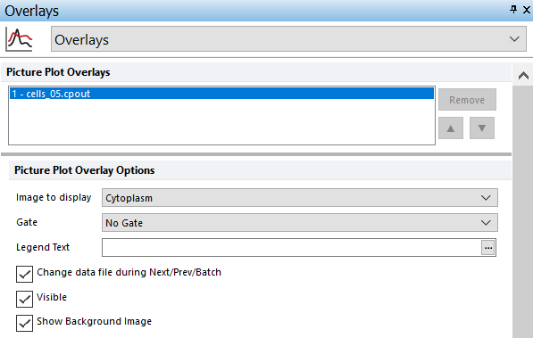Figure 5.65  Formatting a Picture Plot - Overlays Category