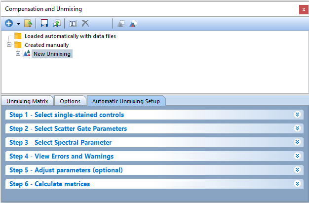 Figure 9.30  The Automatic Unmixing Setup tab. 